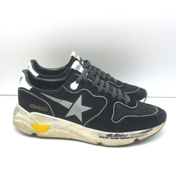 Golden Goose Running Sole Sneakers Black Suede Size 42 - Picture 3 of 12
